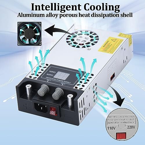Réglable DC 0-24V 25A 600W Alimentation Transformateur 220V CA à CC 0-24V 25A 60 - Photo 3 sur 6