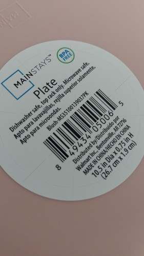 6 pcs Mainstays Plastic Plates 10.5" Blush NEW - Picture 3 of 5