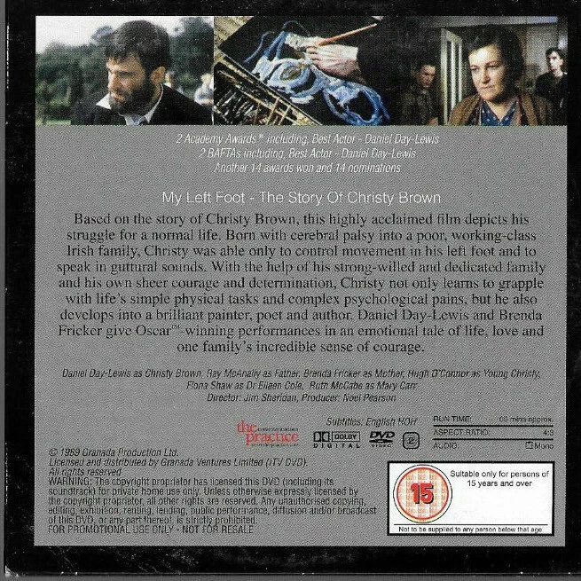 1 newspaper promo DVD DANIEL DAY LEWIS FILM my left foot brenda fricker movie - Image 2 of 2