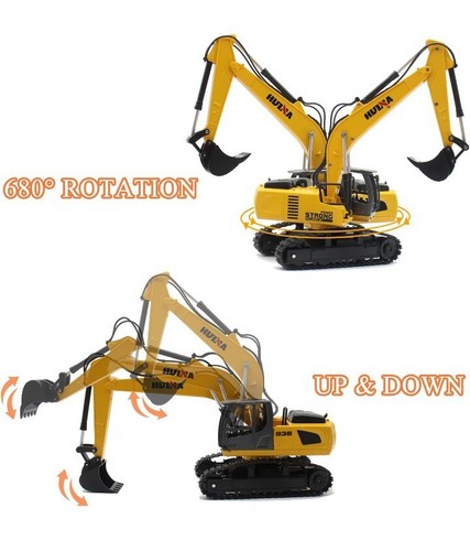 (SALE) Huina 1319 Rc Truck Trailer Excavator Two Remotes Two Toys 1/24 FAST SHIP - Picture 5 of 6