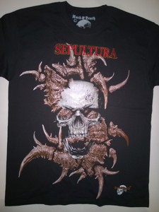 SEPULTURA-T-Shirt-RARE-Embroidered-Logo-Soulfly-Slayer-Kreator-Testament-Pantera