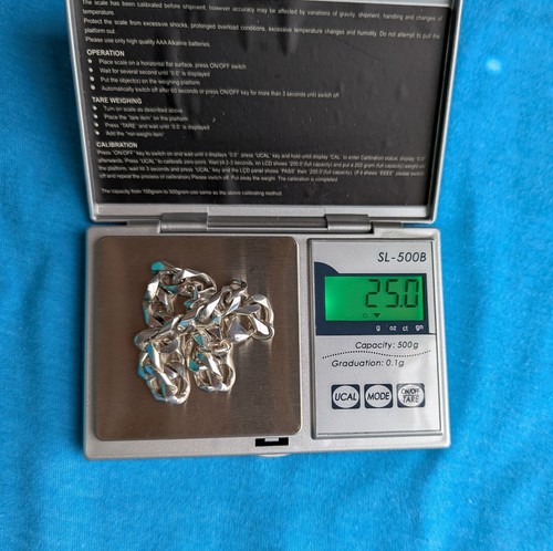 925 Sterlingsilber abgeschrägte ovale Panzerkette Gliederkette Armband 8-1/8 Zoll - Bild 5 von 8