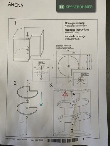 Kessebohmer Set 3/4 Karussell Arena Classic grau Regal silber Schiene REFB37 - Bild 2 von 3