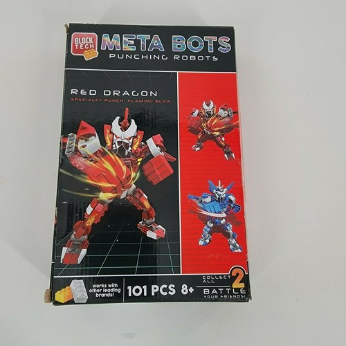 Block Tech 2PK Meta Bots Punching Robots Blue Cyclone vs Red Dragon NEW - Picture 1 of 4