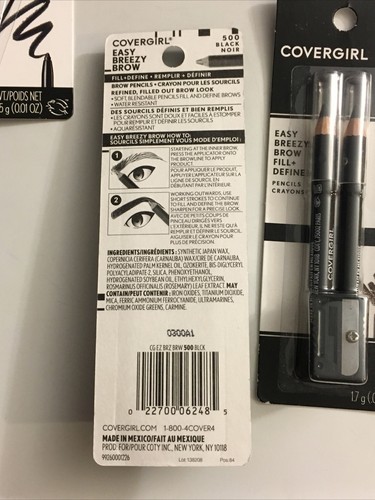 Covergirl Easy Breezy Brow Fill Define Pencil 2 Packs Lot Brown Black Eyeliner - Picture 7 of 9