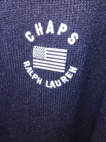 NWOT Ralph Lauren Chaps Navy Long Sleeve Full Zip Sweater - Men's XL - NICE! - Picture 3 of 5