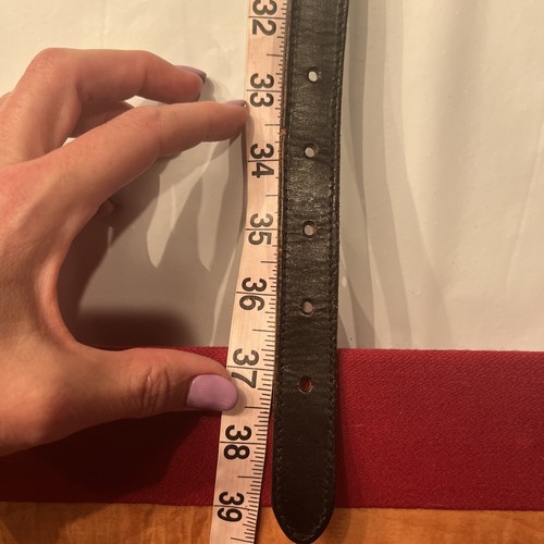 XL Black Skinny Belt Woven Leather Double Braided Ropes, Brass Buckle 33-37” Vtg - Bild 3 von 12