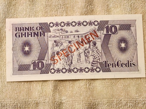 Ghana - 10 Cedis 15.5.1984 SPECIMEN P#23a RARE UNC - Picture 7 of 7