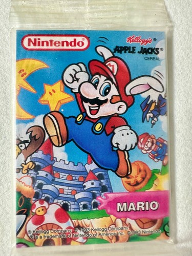 1993 Mario Nintendo Kellogg's Collectible Card - Apple Jacks New Sealed