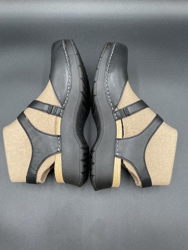 Dansko Rissa Nappa Black Mary Jane Closed Toe Clog Sandal Shoes Sz 38/7.5-8 New - Picture 7 of 12