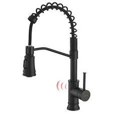 Matte Black Touchless Kitchen Sink Faucet with Pull Down Sprayer, Motion