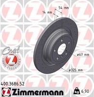 2X Zimmermann 400.3686.52 Bremsscheibe FüR MERCEDES-BENZ