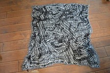 Justin & Taylor Keep In Touch Reversible Scarf,Black & White, Viscose,New W/ Tag