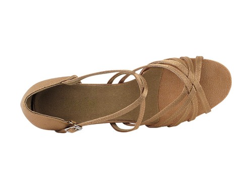 Damen West Coast Swing braun Satin Tanzschuhe niedriger Absatz 1,5 sehr fein 70C - Bild 10 von 26