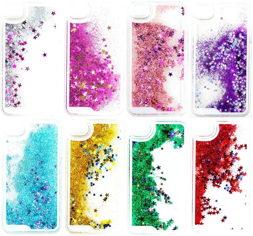 Glitter Bling Stars Liquid Novelty Colourful Fits iPhone Case 4 S 5 5S 5C 6 Plus