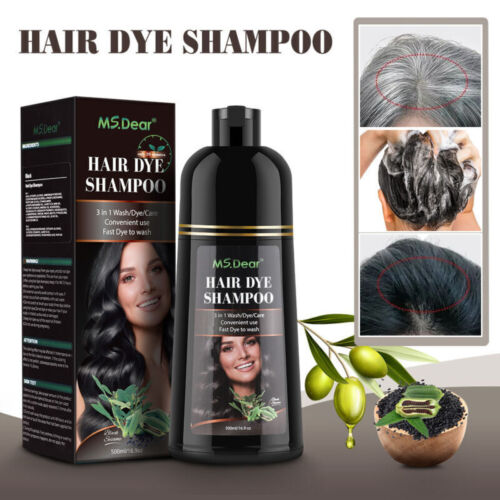 Black/Brown Hair Dye Shampoo Natural Permanent Instant Dye Hair Color Shampoo - Picture 6 of 64