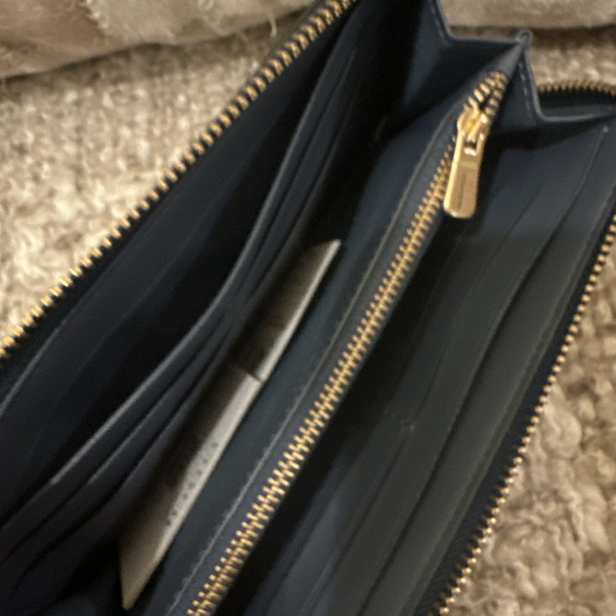 New Coach Smooth Calf Leather Slim Accordion Zip Wallet Purse 