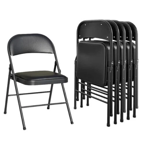 Set 6 Sedie / Sgabelli Pieghevoli con Imbottitura – Portata 140 kg - Foto 1 di 6