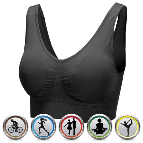 BH mit Polster Seamless Bustier Yoga Sport ohne Bügel Unterwäsche Damen Komfort - Bild 8 von 32
