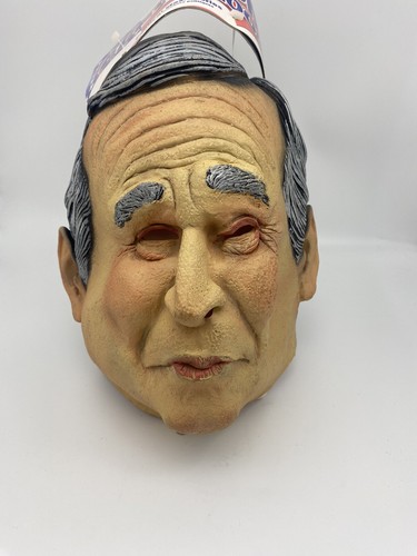 Vintage 2000 Paper Magic Group George W Bush Halloween Mask Overhead Latex Rare