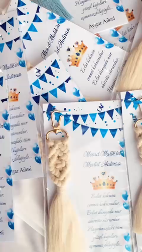 50 Pcs Macrame Keychain Personalized For Baby Shower Wedding Birthday Party - Video 1 of 1