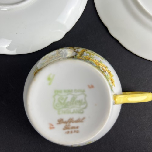 4-pc Vintage Shelley Daffodil Time Cup-Saucer-Bread-sandwich Plates #13370 - Picture 7 of 10