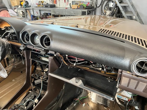 Black Dashboard Cover Dash Cap Protector for Mercedes R107 SL SLC 1972-1989 - Bild 6 von 11