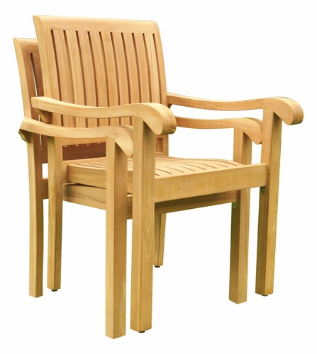 7 PC DINING TEAK SET GARDEN OUTDOOR PATIO FURNITURE NAPA STACKING 117" OVAL TABL - Picture 4 of 10
