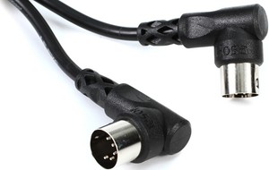 Hosa Right Angled MIDI Cable 3 ft, black