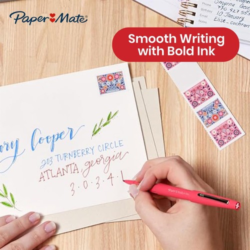 Papermate Flair Felt-Tip Pen Bundle Black Pack of 4, Red Pack of 4 for Writing - Picture 2 of 7