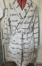 Victoria  s Secret Sweet Dreams Fleece Pink/Black/White Striped Robe Size M/L
