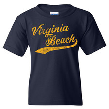 Virginia Beach Baseball Script - Hometown Sports Team Youth T-Shirt - Navy