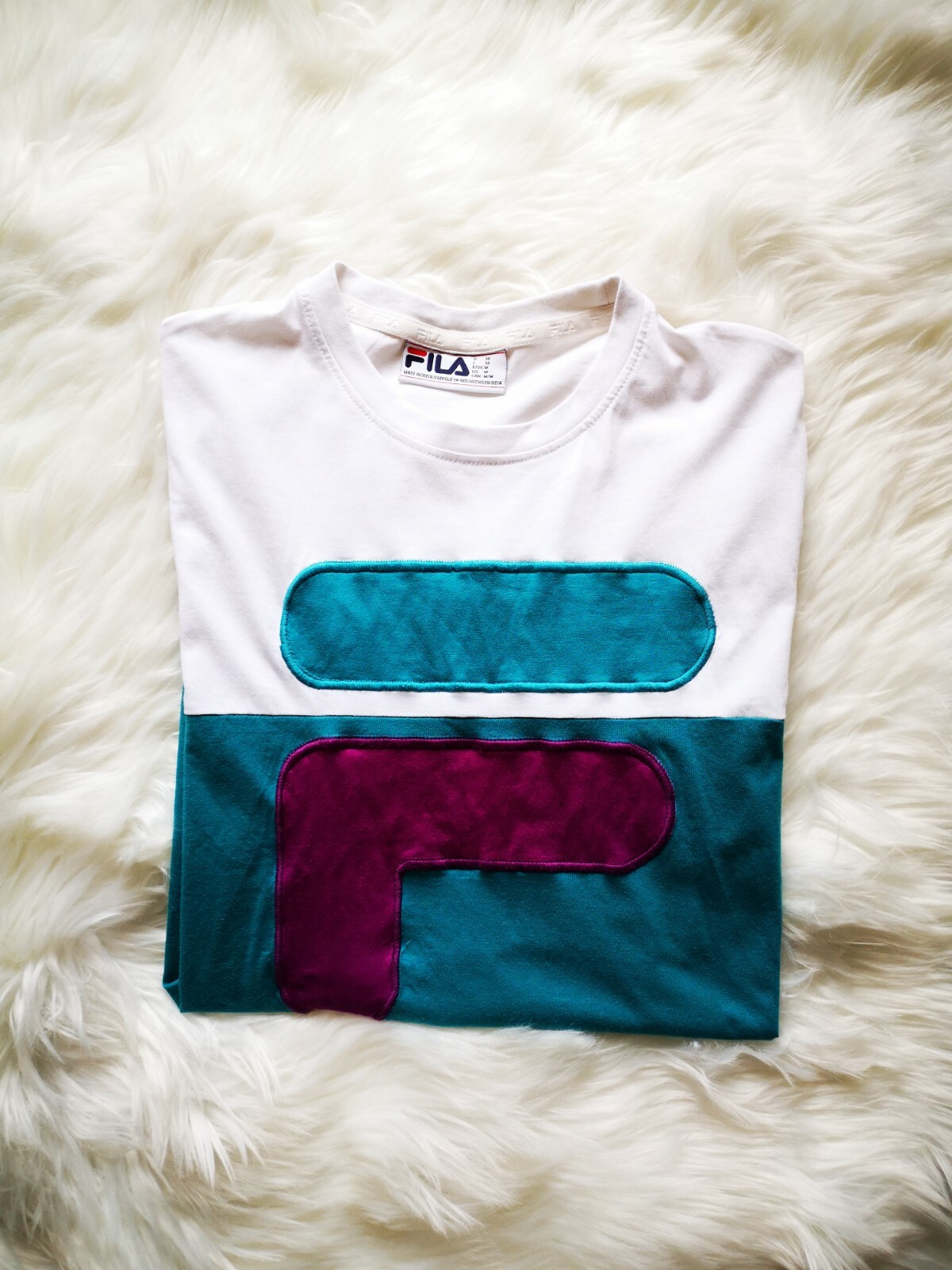 Fila T shirt media viola bianco teal abbigliamento sportivo italiano