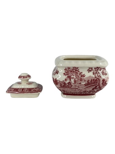 Villeroy & Boch Zucker Keramik Aufbewahrungsbehälter rot & weiß Bauernhaus Szene - Bild 7 von 9