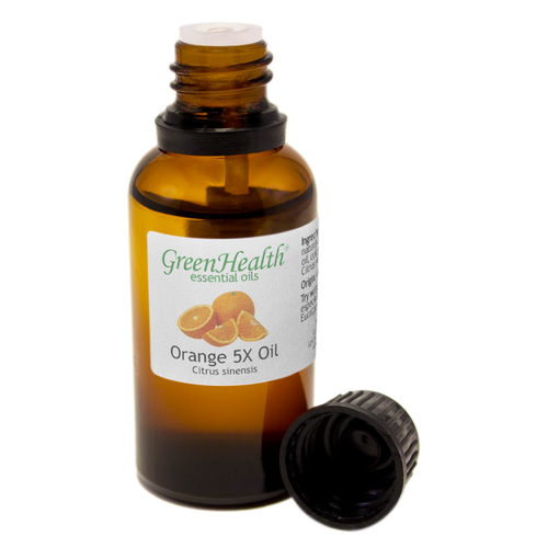Orange 5X Essential Oil- 1 fl oz -Amber Glass Bottle w/ Euro Dropper-GreenHealth - Picture 2 of 9