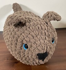 Brown Labrador Retriever Dog Handmade Crocheted Loaf Puppy 12" Plush Amigurumi