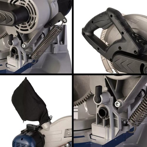 Troncatrice radiale con lama dentata da 255mm inclinabile taglio ampio 1800 Watt - Foto 4 di 5