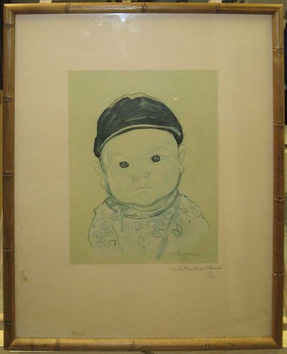 Marie Boullard-Deve Rare Vintage Litho of Vietnamese Infant Listed French Artist - Picture 2 of 10