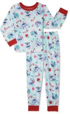 Girls Disney Lilo And Stitch Christmas Pajamas Size 4/5 Long Sleeve NWT Waffle
