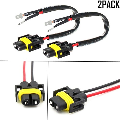2X Pigtail Connector Plug Wiring Socket Harness Kit for H11B Convert to