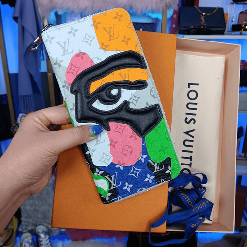 LOUIS VUITTON Monogram Portrait Zippy Vertical Wallet Multicolor KidSuper