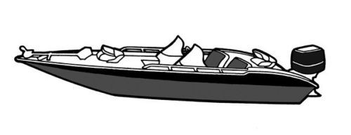 CAMO STYLED TO FIT BOAT COVER WIDE TRANSOM BASS BOAT 19'6"- 20'6" 96" BEAM O/B - Picture 2 of 3