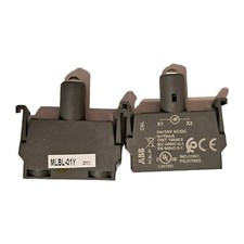 *Lot of 2* ABB MLBL-01Y Lamp Block; w/ Integrated LED; 24VAC/DC