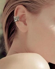 1 Piece Clip On Ear Bone Ear Cuff Earring Non Pieced Silvertone or Goldtone