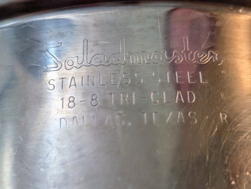Vintage SALADMASTER 18-8 Tri-Clad Stainless Steel 15 Piece Cookware Set Made USA - Picture 13 of 13