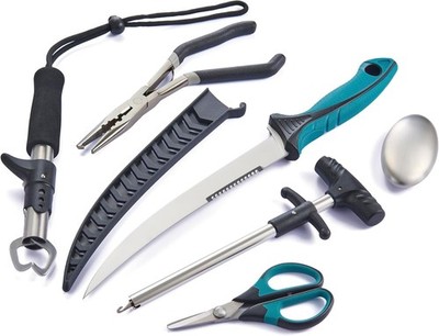 Fishing Tool Kit 6pcs Fishing Pliers Fillet Knife Fish Gripper Scissors Hook