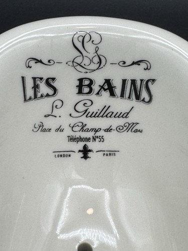Les Bains Luxury High Back Tub Soap Dish Tray With Drainage Ceramic Paris London - Picture 5 of 8