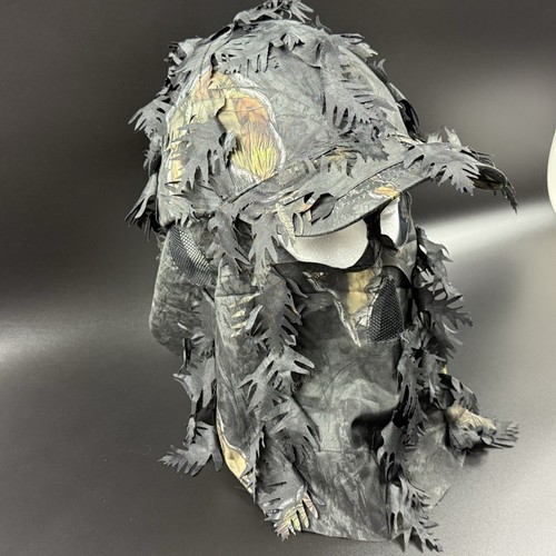 QuikCamo GameFace Gear 3D Leafy Camo Hat w/ Face Mask Hunting Concealment - Picture 3 of 8