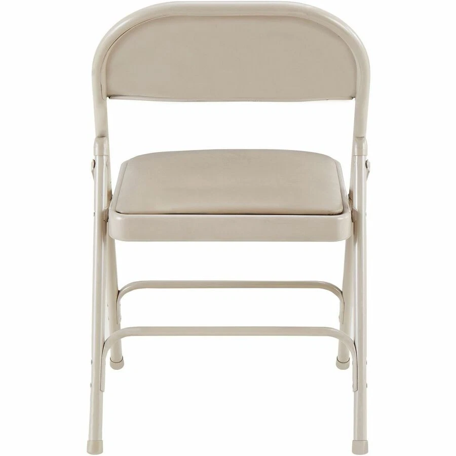 Lorell Steel Folding Chair - Steel Beige Seat - Back - Steel Beige Frame - 19.4" - Image 2 of 4
