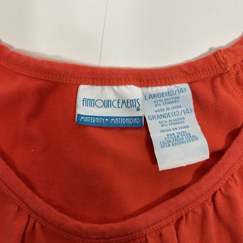 Announcement Maternity Damen T-Shirt Oberteil Flügelärmel orange Baumwollmischung Gr. L 12 - Bild 5 von 6